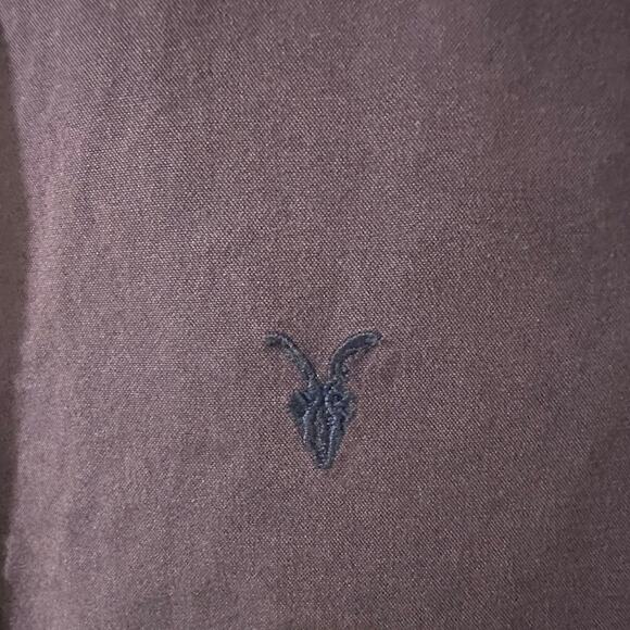AllSaints Slim Fit Long Sleeve Button Up Brown Ramskull Shirt Brown, size XS - Picture 5 of 9